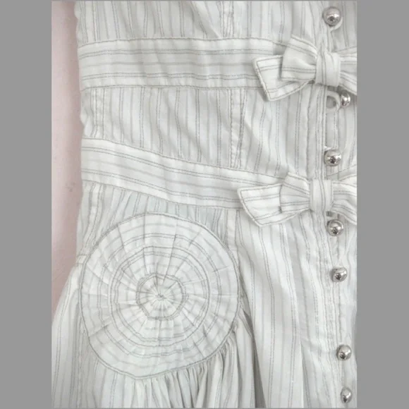 Byron Lars Strapless Dress in Cream and Gray - Picture 2 of 7